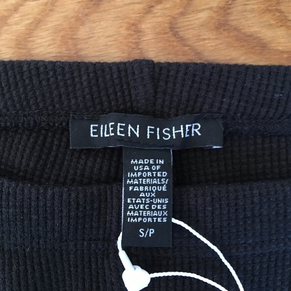 *NWT* EILEEN FISHER Cozy Waffle Knit High-Waisted Leggings size S Small Black - Picture 2 of 10